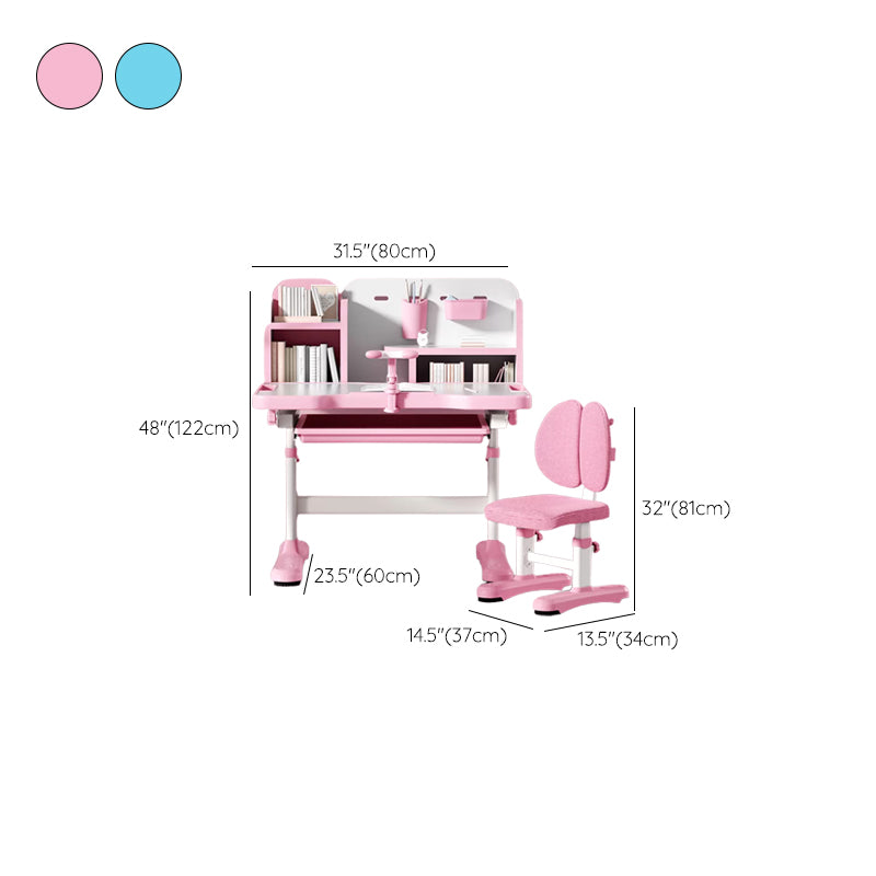 Adjustable Study Desk Home Table and Chair Set with Storage Drawer