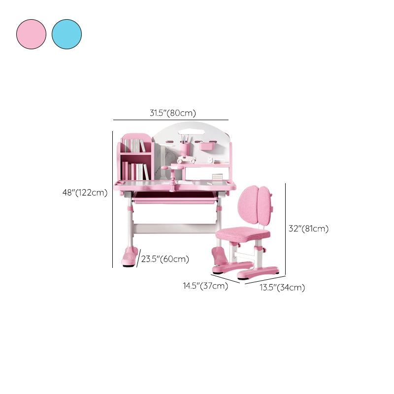 Adjustable Study Desk Home Table and Chair Set with Storage Drawer