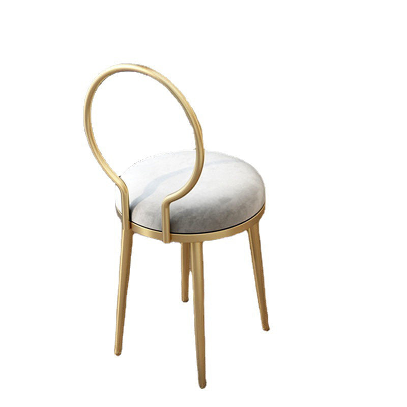 Metal Glam Style Side Chair Open Back Dining Side Chair with Gold Legs