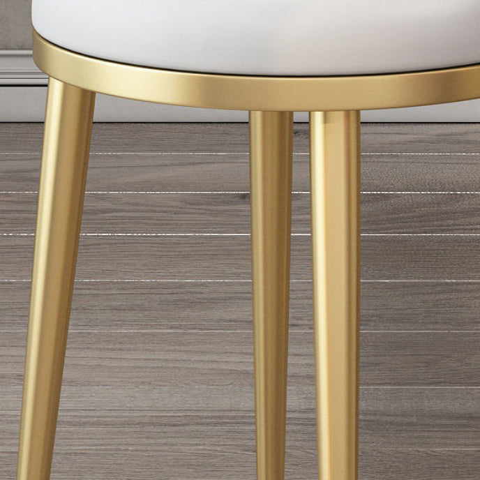 Metal Glam Style Side Chair Open Back Dining Side Chair with Gold Legs