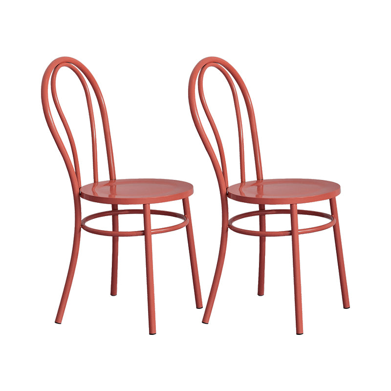 Metal Dining Room Chairs Nordic Style Open Back Armless Chair