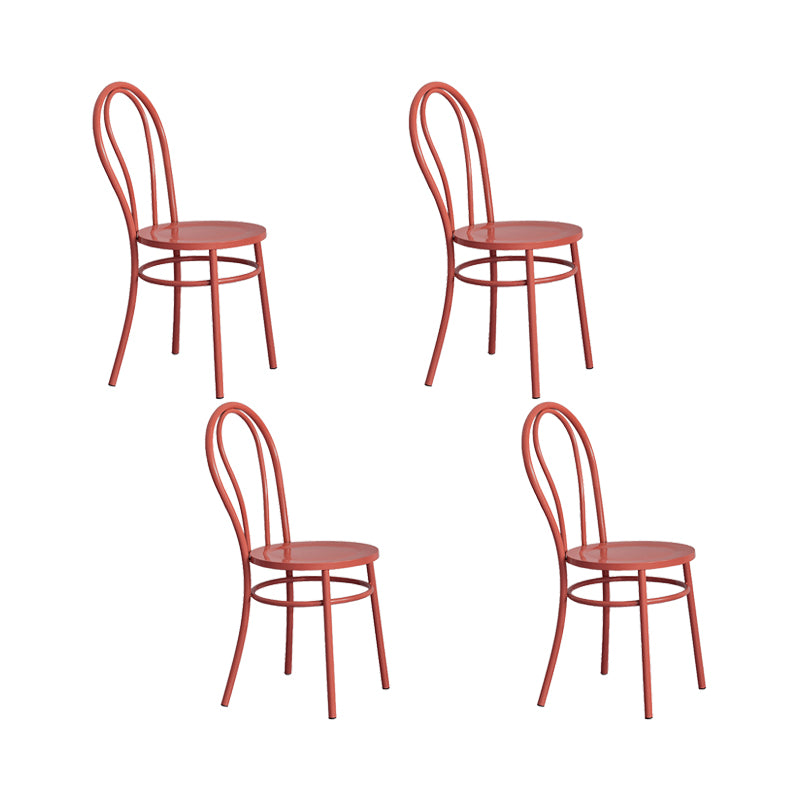 Metal Dining Room Chairs Nordic Style Open Back Armless Chair