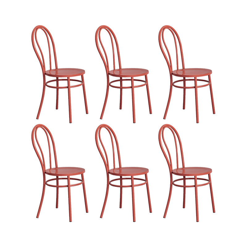 Metal Dining Room Chairs Nordic Style Open Back Armless Chair