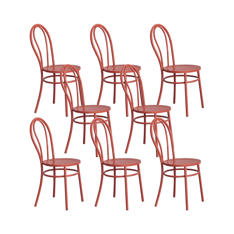 Metal Dining Room Chairs Nordic Style Open Back Armless Chair