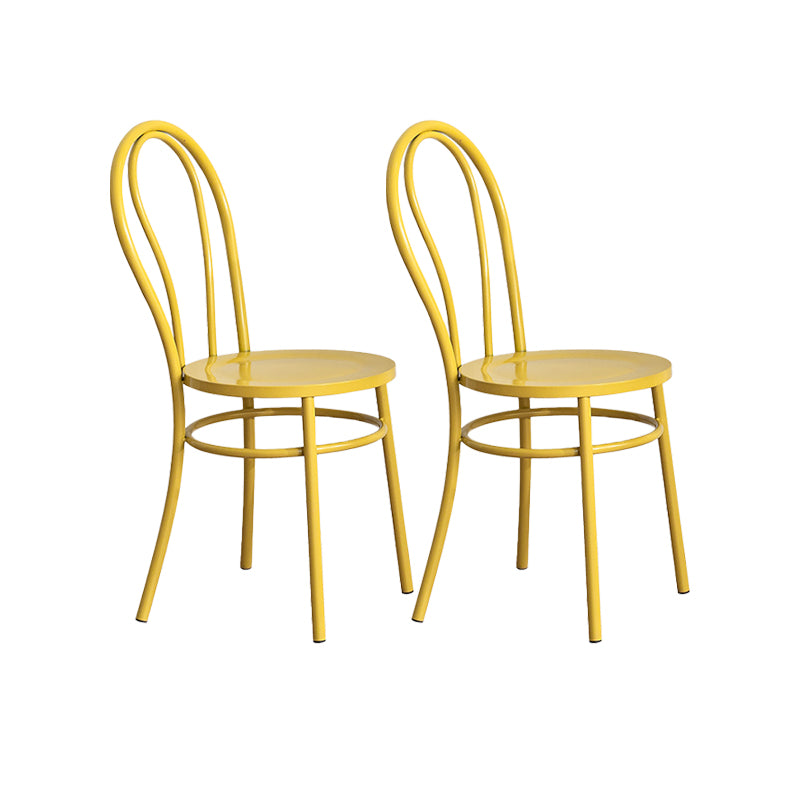 Metal Dining Room Chairs Nordic Style Open Back Armless Chair