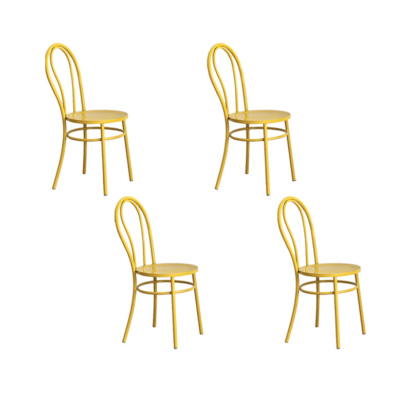 Metal Dining Room Chairs Nordic Style Open Back Armless Chair