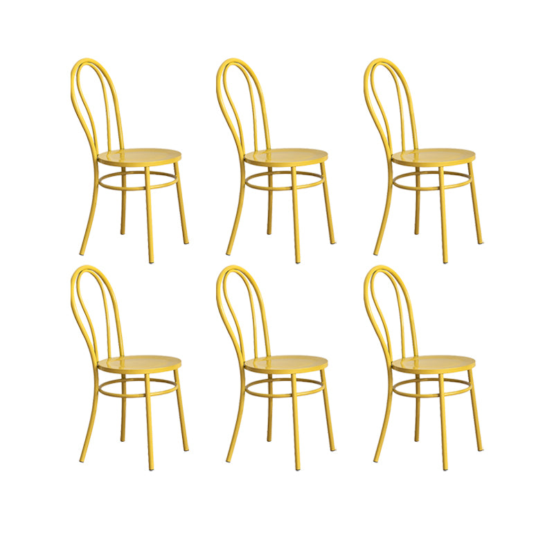 Metal Dining Room Chairs Nordic Style Open Back Armless Chair