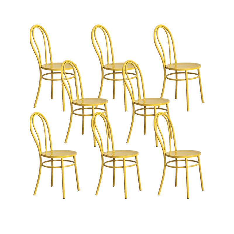 Metal Dining Room Chairs Nordic Style Open Back Armless Chair