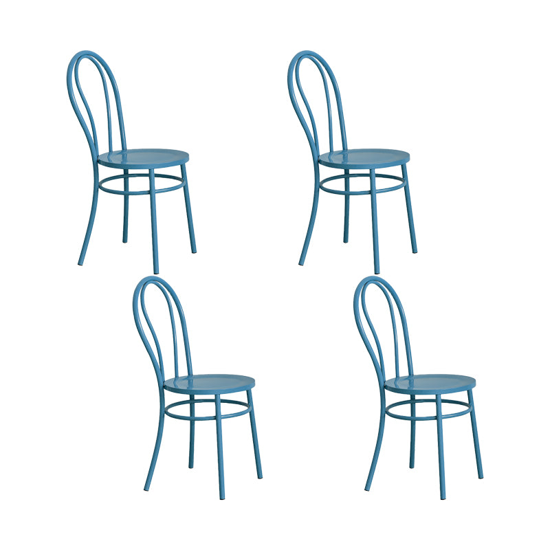 Metal Dining Room Chairs Nordic Style Open Back Armless Chair