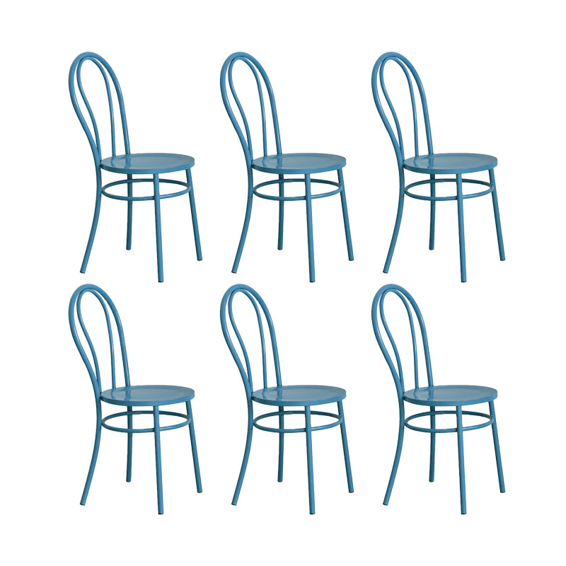 Metal Dining Room Chairs Nordic Style Open Back Armless Chair