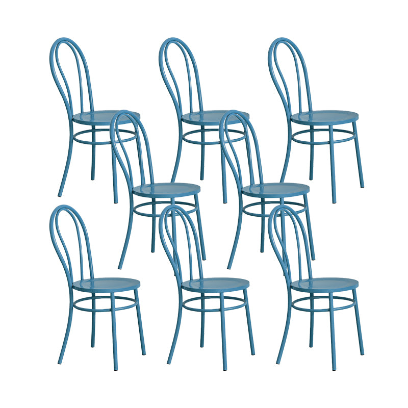 Metal Dining Room Chairs Nordic Style Open Back Armless Chair