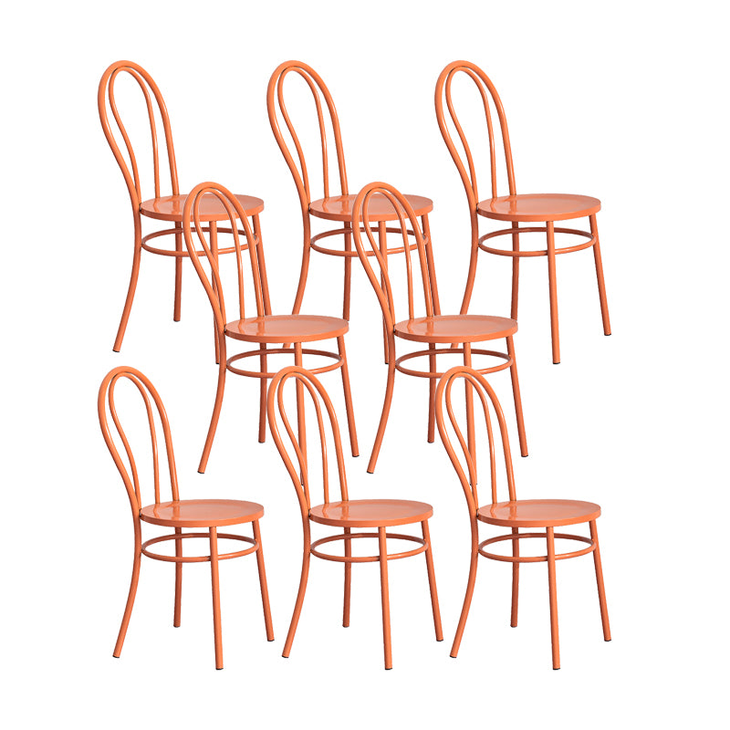 Metal Dining Room Chairs Nordic Style Open Back Armless Chair