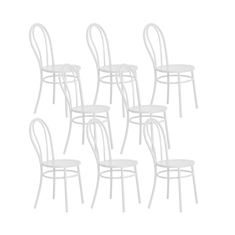 Metal Dining Room Chairs Nordic Style Open Back Armless Chair