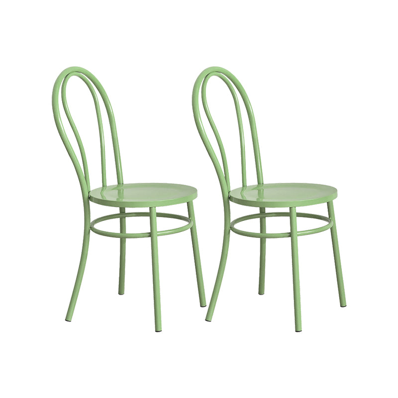 Metal Dining Room Chairs Nordic Style Open Back Armless Chair