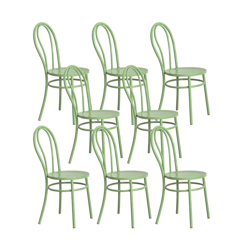 Metal Dining Room Chairs Nordic Style Open Back Armless Chair