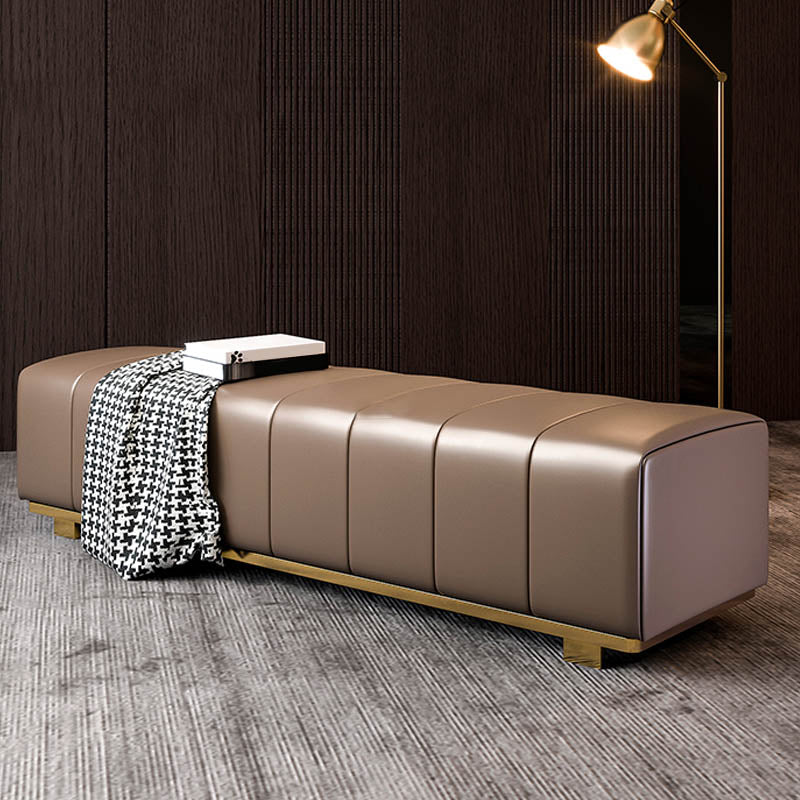 Rectangle Bedroom Bench Modern Metal Seating Bench with Upholstered