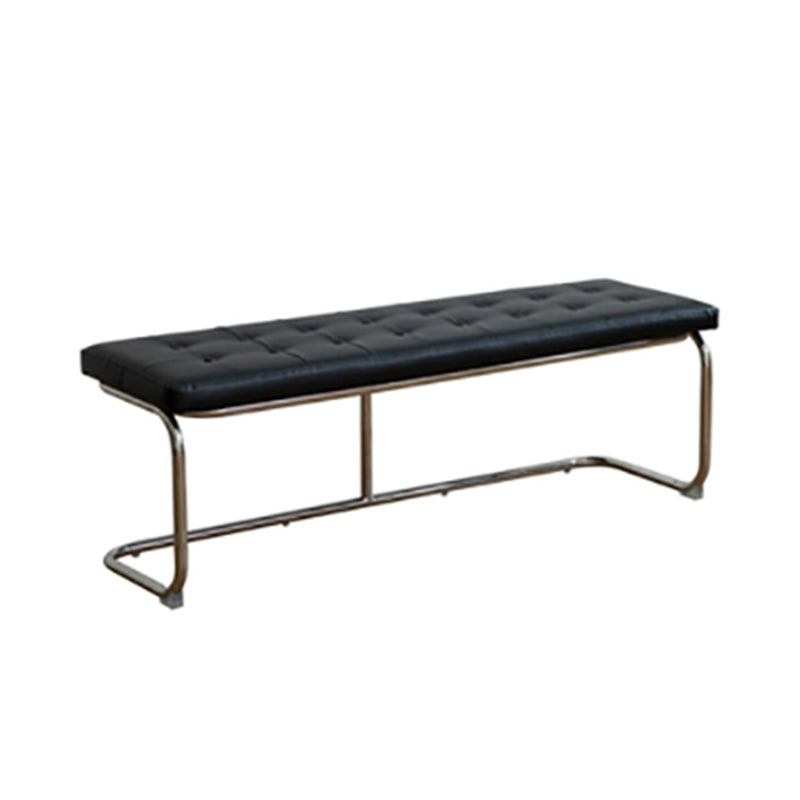 Industrial Entryway Bench Metal Seating Bench with Upholstered , 15.6-inch Width