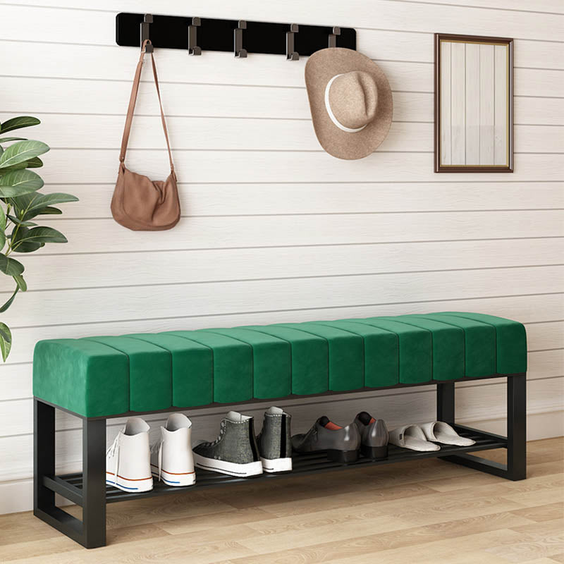 Metal Entryway Bench Modern Seating Bench with Shoe Storage , 13.65-inch W