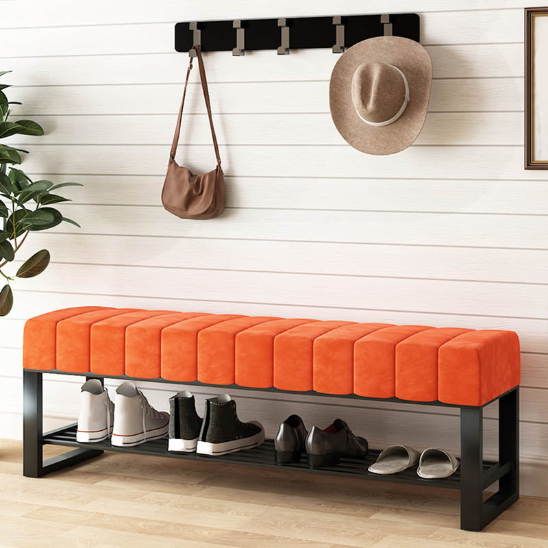 Metal Entryway Bench Modern Seating Bench with Shoe Storage , 13.65-inch W