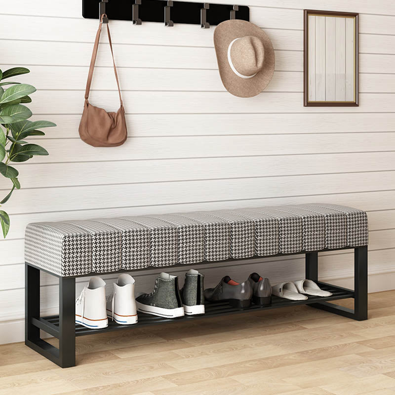 Metal Entryway Bench Modern Seating Bench with Shoe Storage , 13.65-inch W