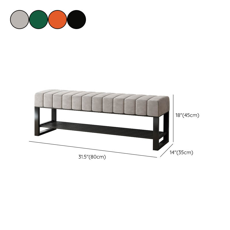 Metal Entryway Bench Modern Seating Bench with Shoe Storage , 13.65-inch W