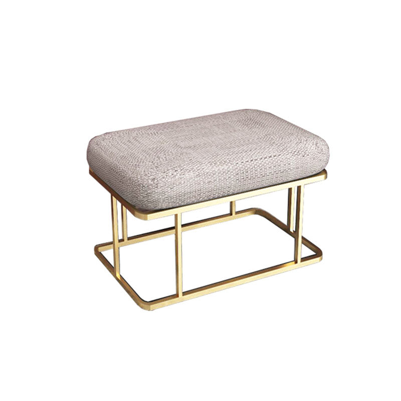 Metal Entryway Bench Modern Rectangle Seating Bench with Upholstered