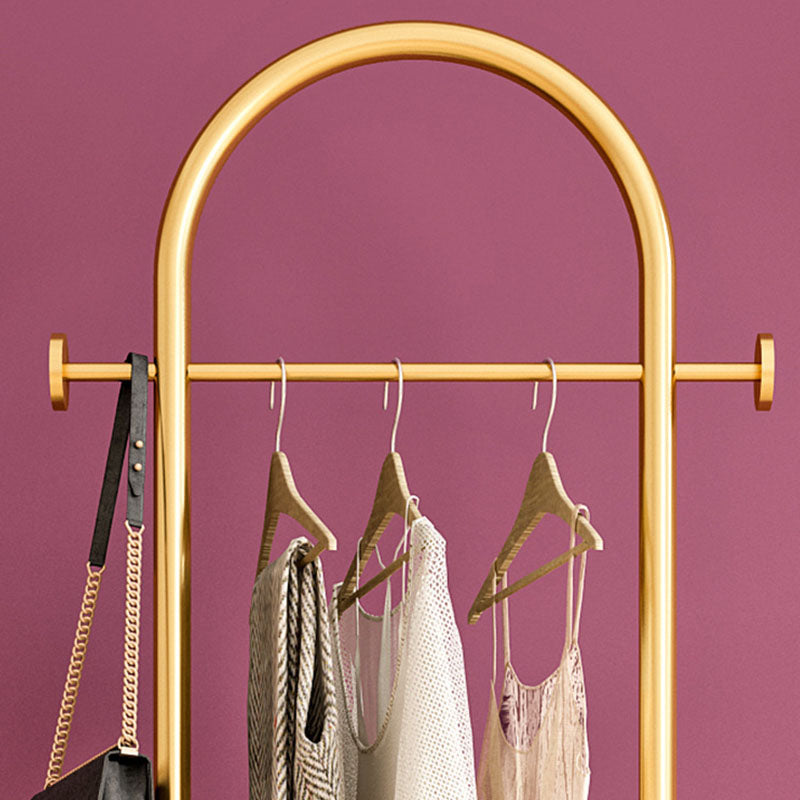 Gorgeous Coat Rack Double Coat Hooks Bedroom Metal Hangers with Basket