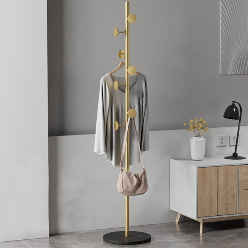 Luxurious Coat Rack Multi Coat Hooks Metal Coat Hangers with Marble Bottom