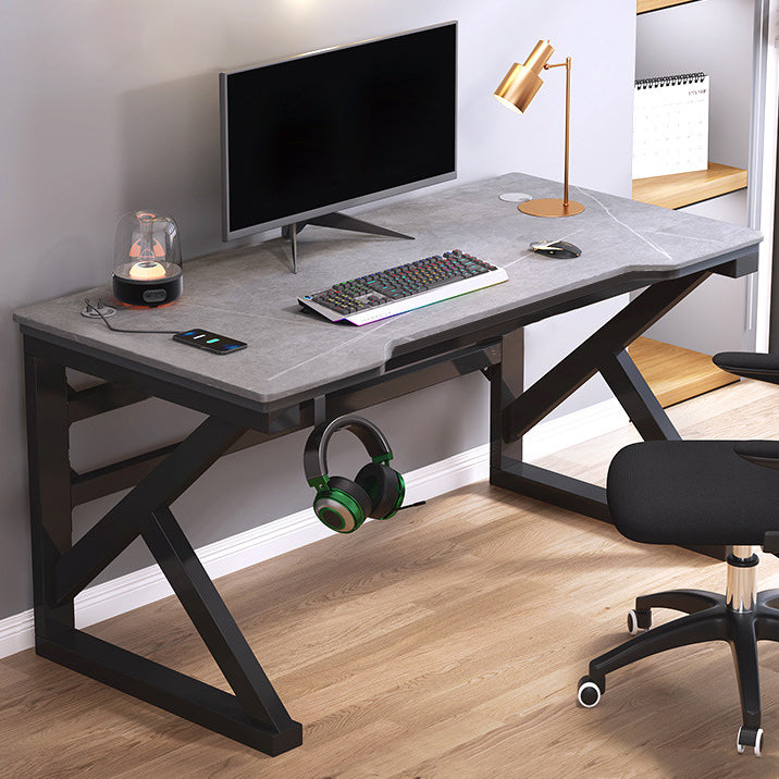 Industrial Stone Office Desk 23.62-inch Wide Sled Base Writing Desk