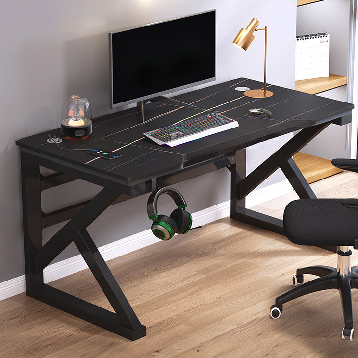 Industrial Stone Office Desk 23.62-inch Wide Sled Base Writing Desk