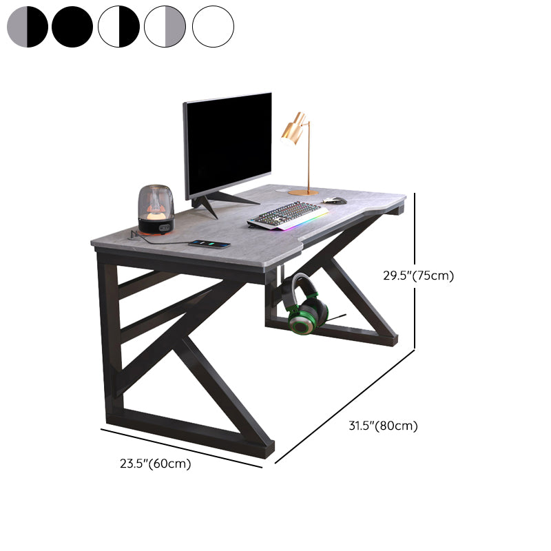 Industrial Stone Office Desk 23.62-inch Wide Sled Base Writing Desk