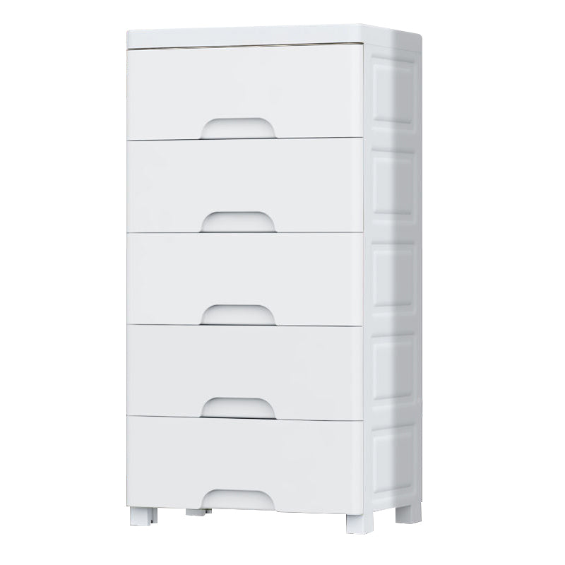 Modern Plastic Kids Nightstand Chest Nursery Dresser with 5 Drawers