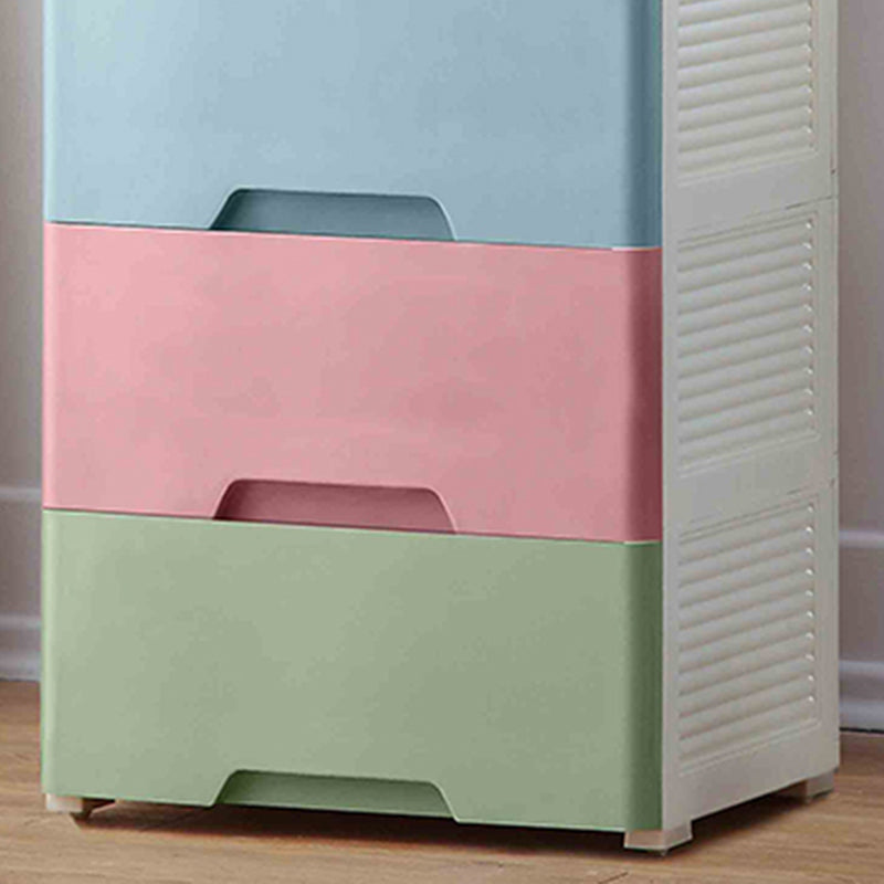 Modern Plastic Kids Nightstand Chest Nursery Dresser with 5 Drawers