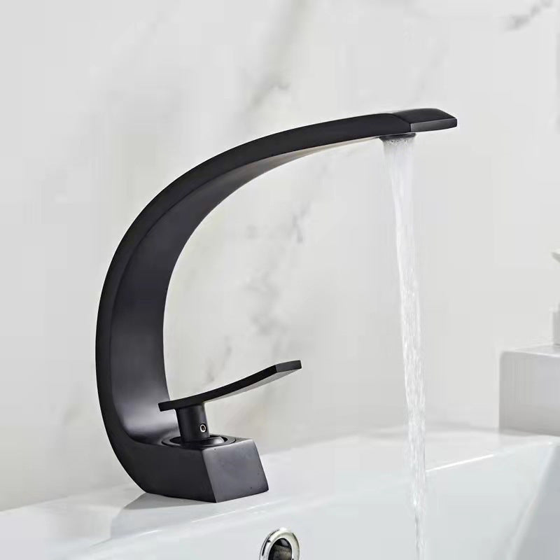 6.7 Inch High Basin Faucet Luxury 1 Hole Vanity Sink Faucet Cubic Bathroom Faucet
