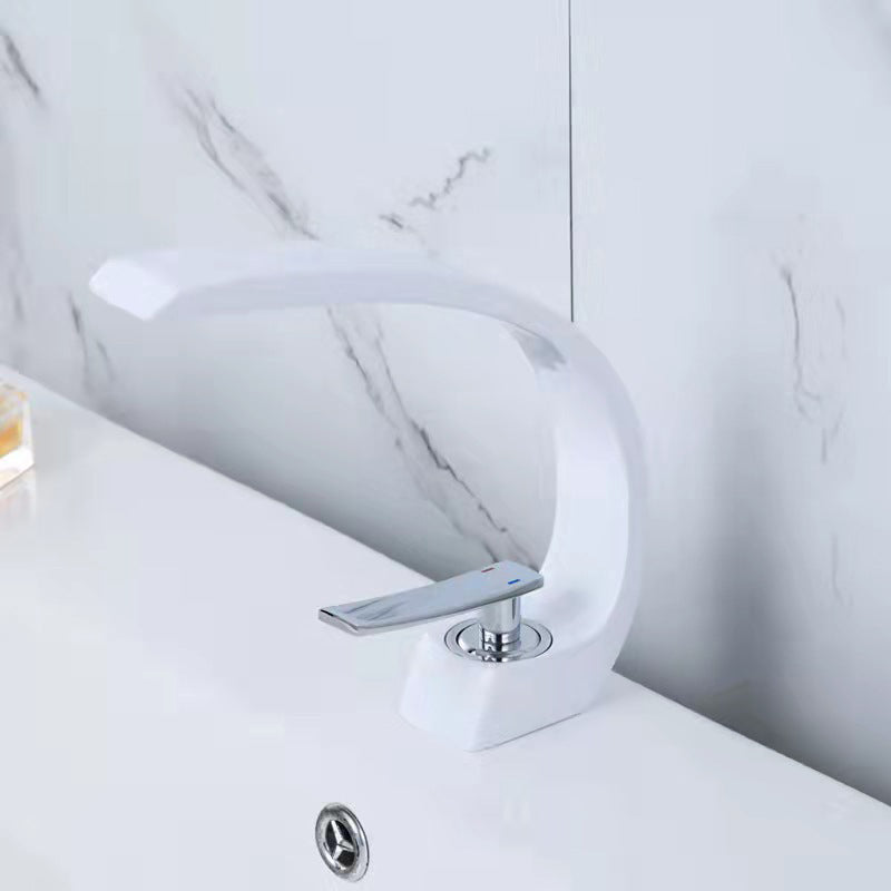 6.7 Inch High Basin Faucet Luxury 1 Hole Vanity Sink Faucet Cubic Bathroom Faucet