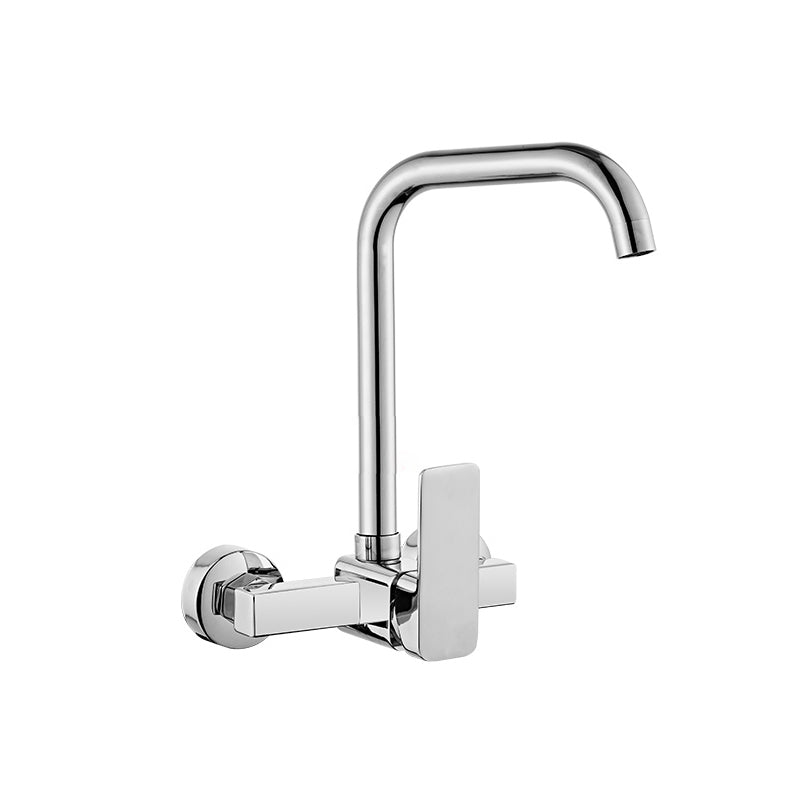 Modern Kitchen Faucet Single Level No Sensor Bar Faucet in Silver