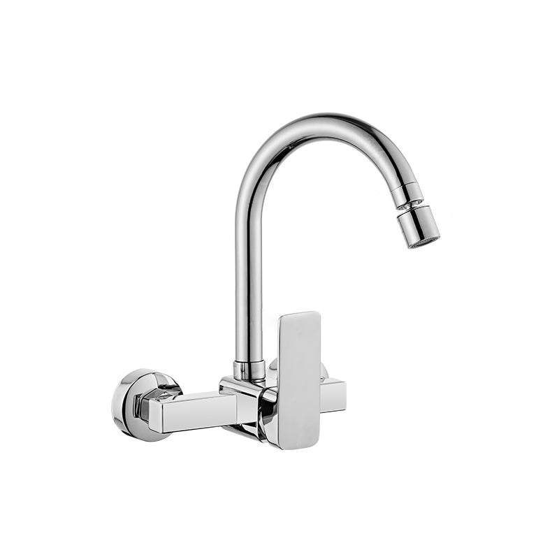 Modern Kitchen Faucet Single Level No Sensor Bar Faucet in Silver