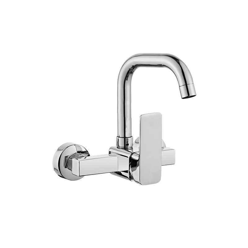 Modern Kitchen Faucet Single Level No Sensor Bar Faucet in Silver