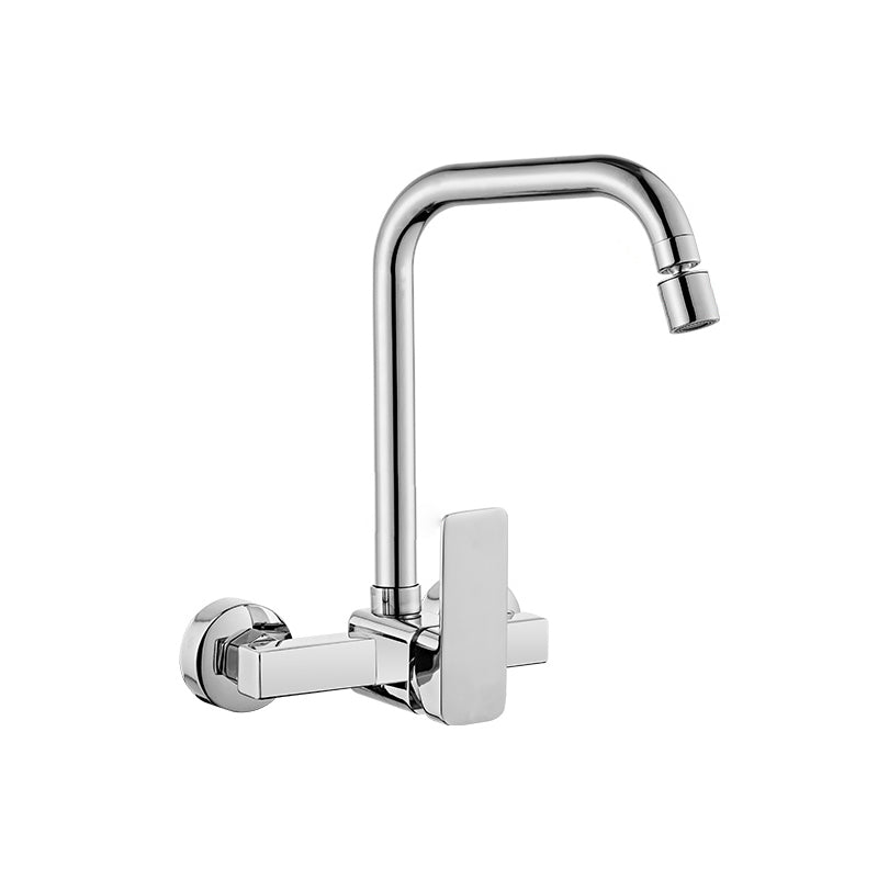 Modern Kitchen Faucet Single Level No Sensor Bar Faucet in Silver