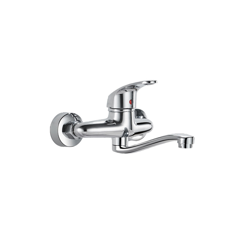 Modern Kitchen Faucet Single Level No Sensor Bar Faucet in Silver