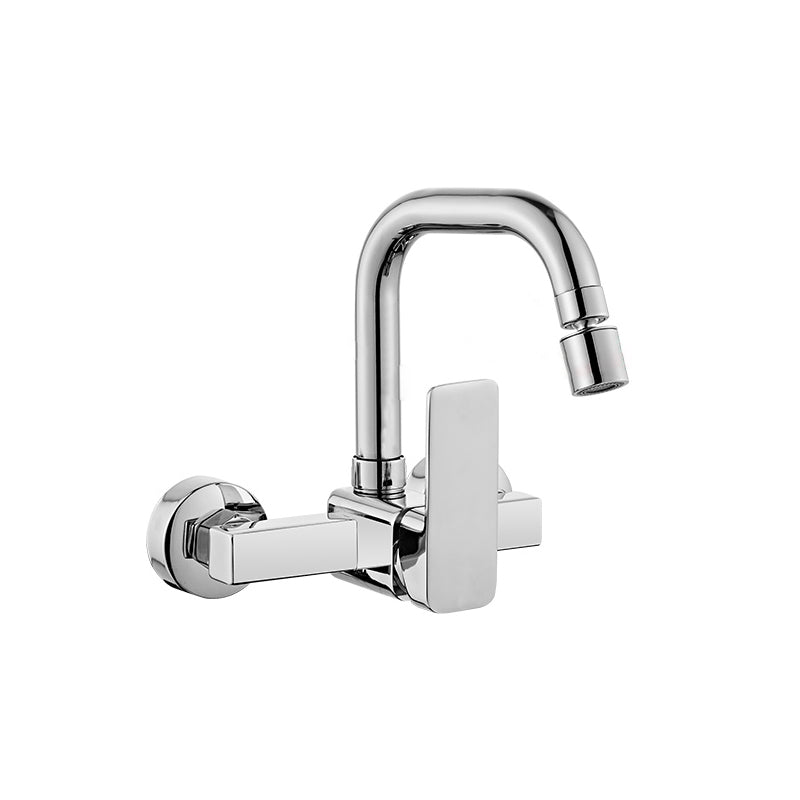 Modern Kitchen Faucet Single Level No Sensor Bar Faucet in Silver