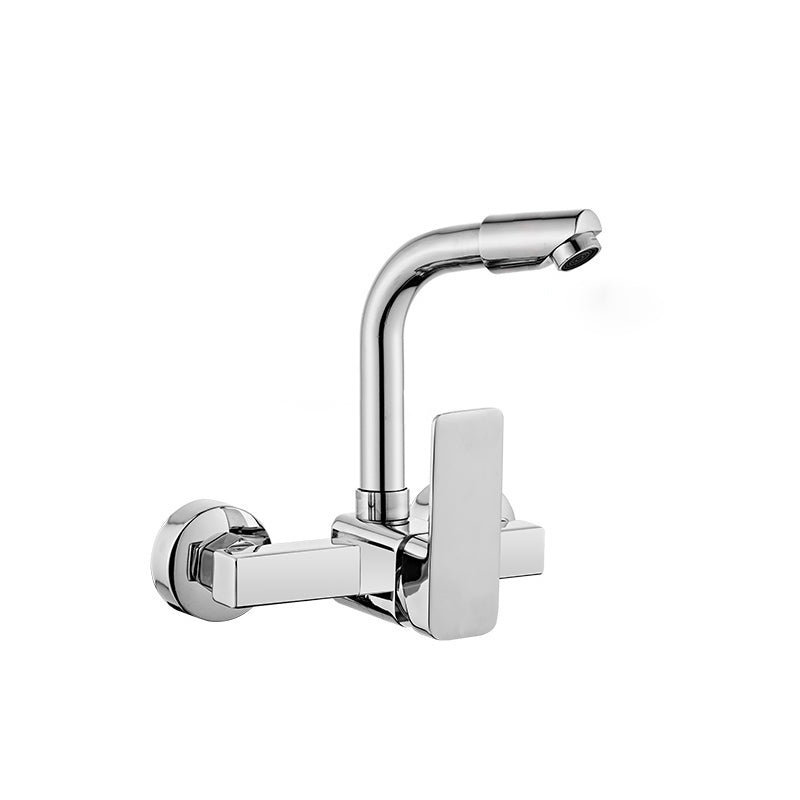 Modern Kitchen Faucet Single Level No Sensor Bar Faucet in Silver