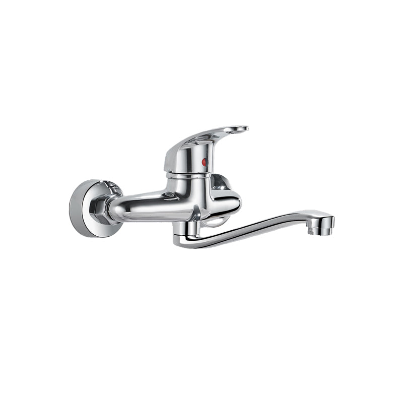 Modern Kitchen Faucet Single Level No Sensor Bar Faucet in Silver