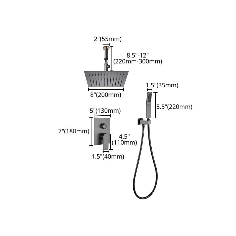 Modern Shower System Brass Temperature Control Ceiling Mounted Shower Faucet