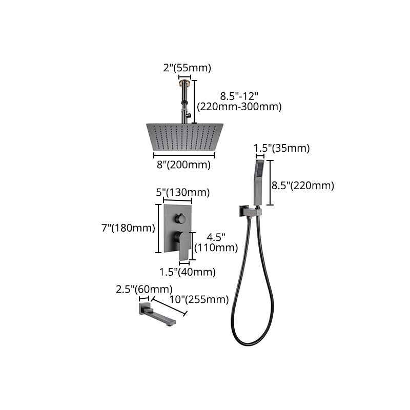 Modern Shower System Brass Temperature Control Ceiling Mounted Shower Faucet