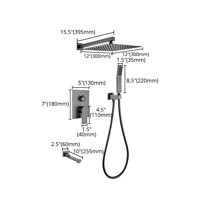 Modern Shower System Brass Temperature Control Ceiling Mounted Shower Faucet