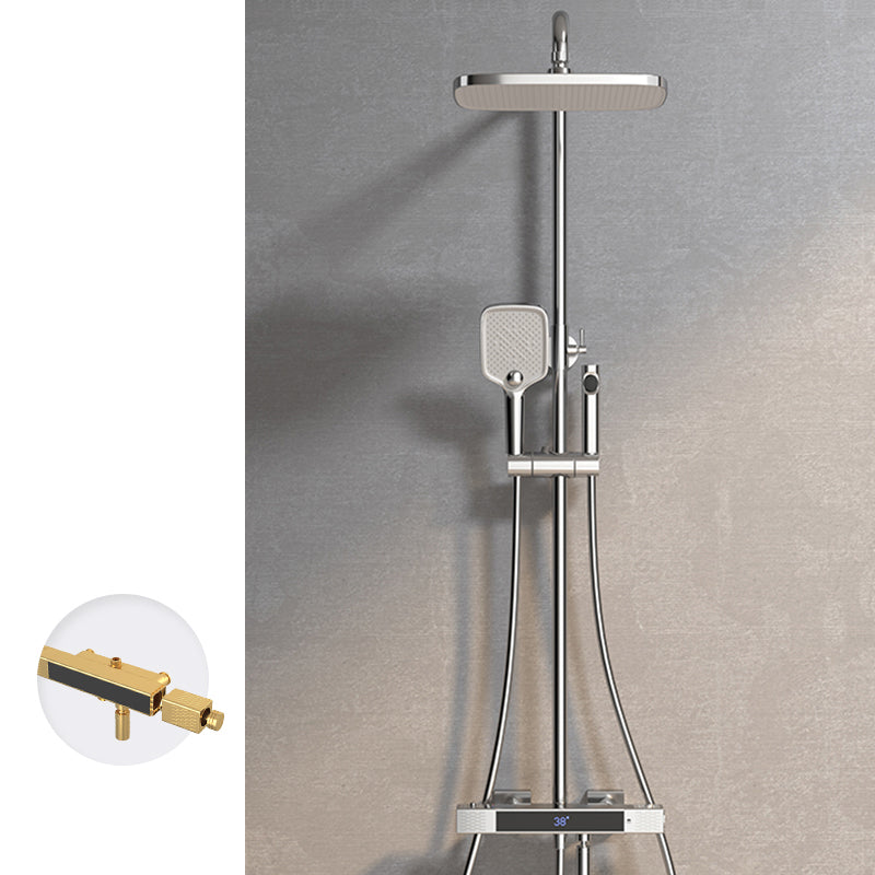 Contemporary Style Brass Shower Faucet with Hand Shower Wall Mounted Shower Combo