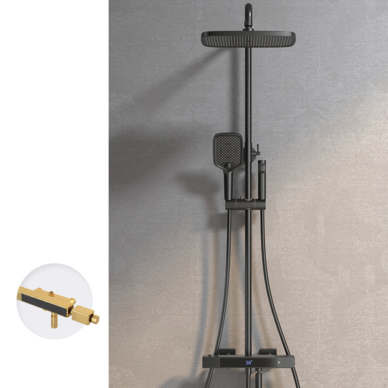 Contemporary Style Brass Shower Faucet with Hand Shower Wall Mounted Shower Combo