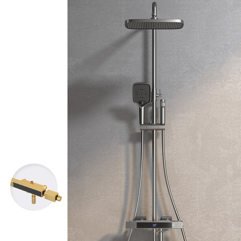 Contemporary Style Brass Shower Faucet with Hand Shower Wall Mounted Shower Combo