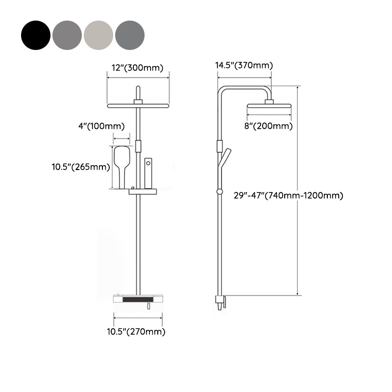 Contemporary Style Brass Shower Faucet with Hand Shower Wall Mounted Shower Combo